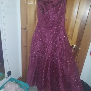 Magenta sweet heart neckline dress